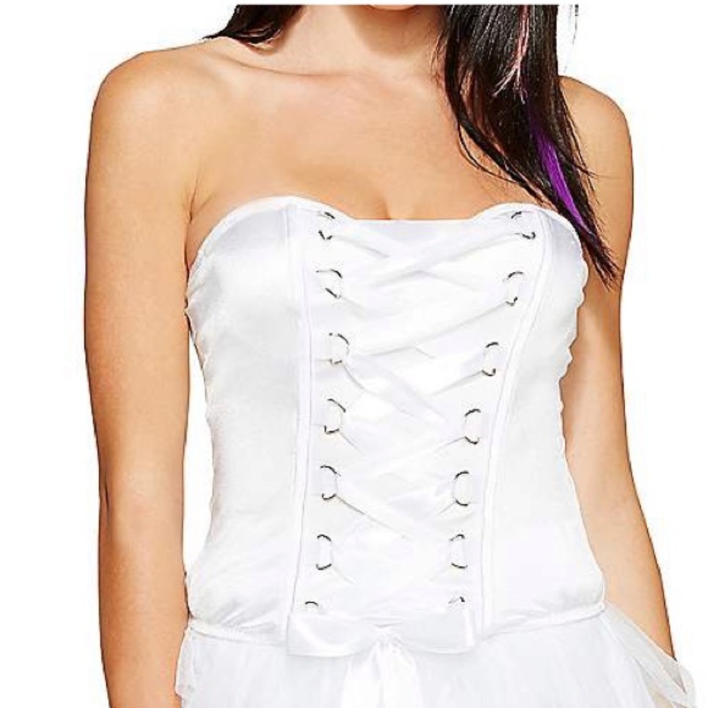White front lace up corset xl